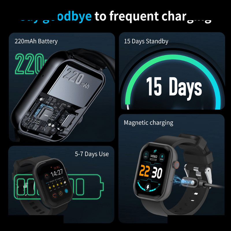 ساعت هوشمند جی تب مدل GLS1 با بند سیلیکونی