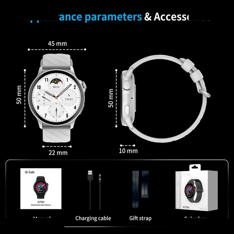 ساعت هوشمند جی تب مدل GTR4 با بند سیلیکونی