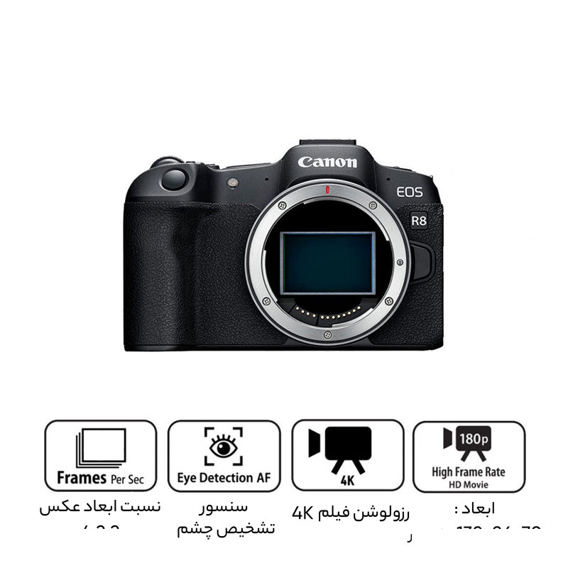 دوربین دیجیتال بدون آینه کانن مدل EOS R8 RF 24-50mm F4.5-6.3 IS STM دوربین دیجیتال بدون آینه کانن مدل EOS R8 RF 24-50mm F4.5-6.3 IS STM