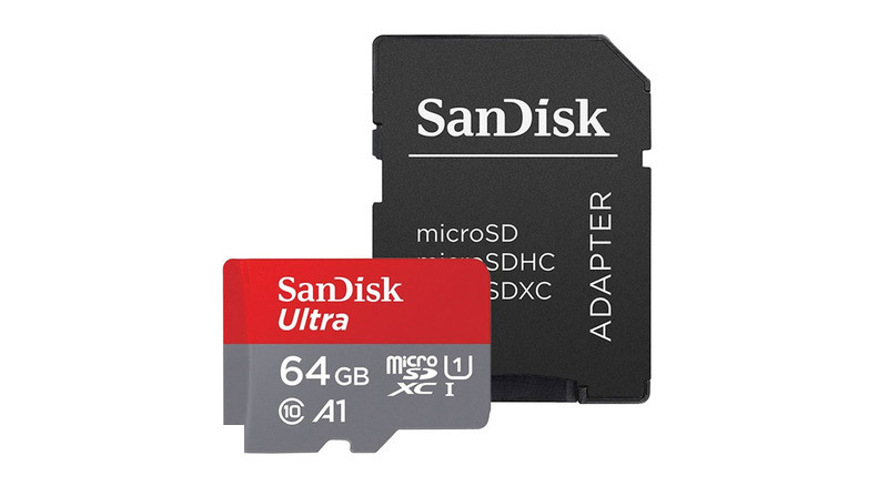 کارت حافظه microSDXC سن دیسک مدل Ultra A1 کلاس 10 استاندارد UHS-I سرعت 100MBps ظرفیت 64 گیگابایت به همراه آداپتور SD کارت حافظه microSDXC سن دیسک مدل Ultra A1 کلاس 10 استاندارد UHS-I سرعت 100MBps ظرفیت 64 گیگابایت به همراه آداپتور SD