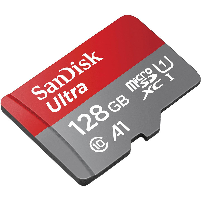 کارت حافظه microSDXC سن دیسک مدل Ultra A1 کلاس 10 استاندارد UHS-I سرعت 100MBps ظرفیت 128 گیگابایت به همراه آداپتور SD