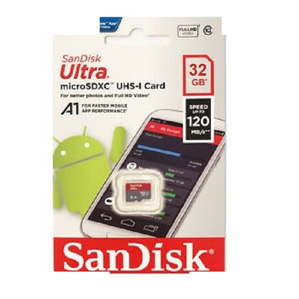 کارت حافظه microSDXC مدل Ultra A1 کلاس 10 استاندارد UHS-I سرعت 120MBps ظرفیت 32 گیگابایت کارت حافظه microSDXC مدل Ultra A1 کلاس 10 استاندارد UHS-I سرعت 120MBps ظرفیت 32 گیگابایت