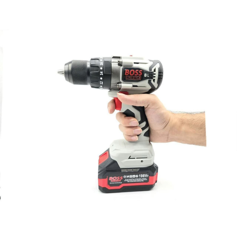 دریل چکشی شارژی باس مدل brushless مجموعه 5 عددی دریل چکشی شارژی باس مدل brushless مجموعه 5 عددی