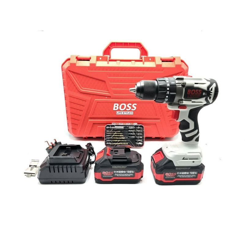 دریل شارژی چکشی باس مدل 198Volt-Brushlessمجموعه 6 عددی دریل شارژی چکشی باس مدل 198Volt-Brushlessمجموعه 6 عددی