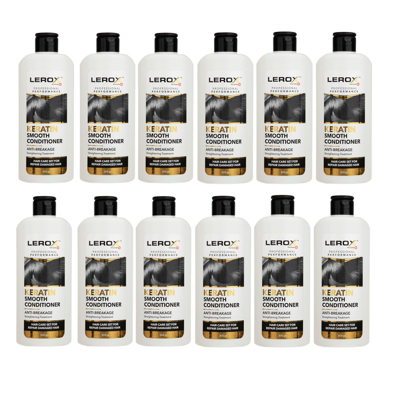 نرم کننده مو لروکس مدل Keratin حجم 300 میلی لیتر مجموعه 12 عددی نرم کننده مو لروکس مدل Keratin حجم 300 میلی لیتر مجموعه 12 عددی