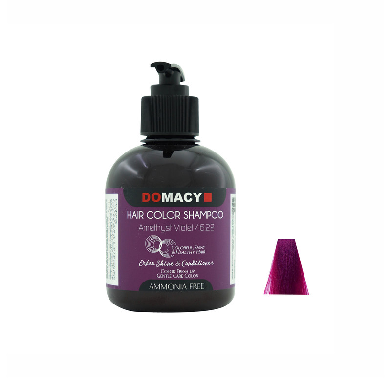 شامپو رنگساژ دوماسی مدل AMMONIA FREE شماره 6.22 حجم 300 میلی لیتر رنگ بنفش آماتیس شامپو رنگساژ دوماسی مدل AMMONIA FREE شماره 6.22 حجم 300 میلی لیتر رنگ بنفش آماتیس