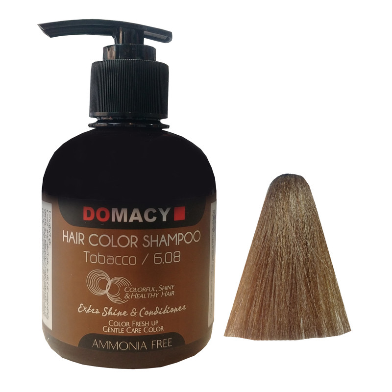 شامپو رنگ مو دوماسی مدل 6.08 حجم 300 میلی لیتر رنگ تنباکویی شامپو رنگ مو دوماسی مدل 6.08 حجم 300 میلی لیتر رنگ تنباکویی