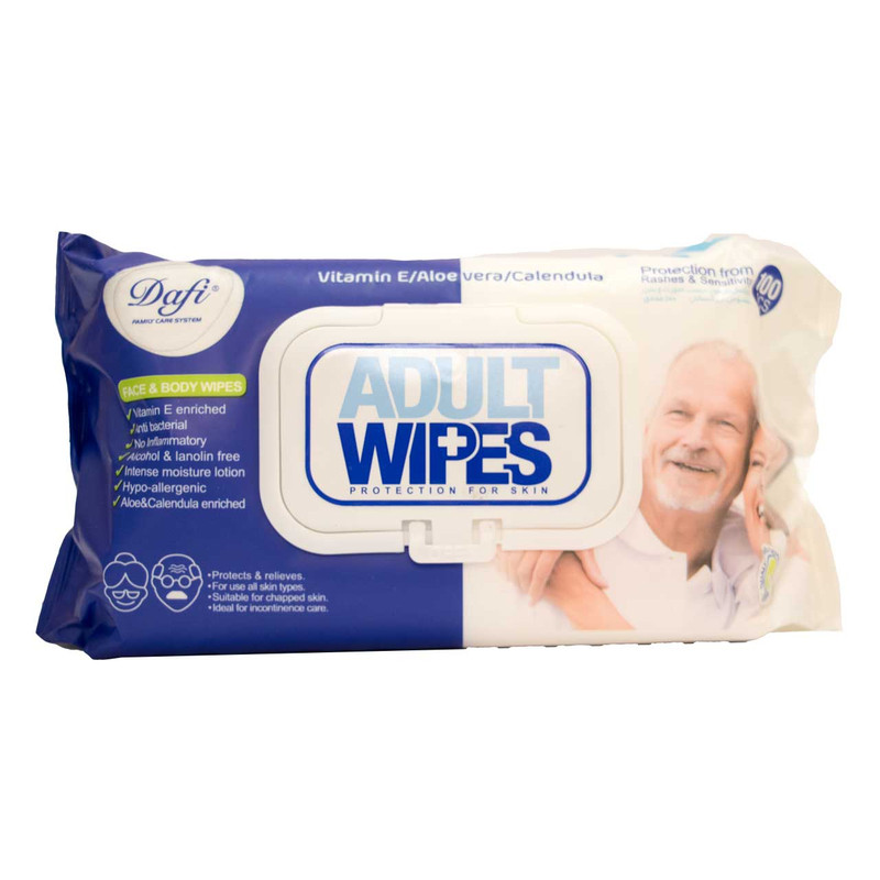 دستمال مرطوب دافی مدل Adult Wipes بسته 100 عددی دستمال مرطوب دافی مدل Adult Wipes بسته 100 عددی