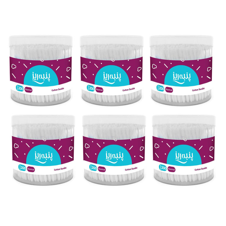 گوش پاک کن پنبه ریز مدل cotton بسته 6 عددی گوش پاک کن پنبه ریز مدل cotton بسته 6 عددی