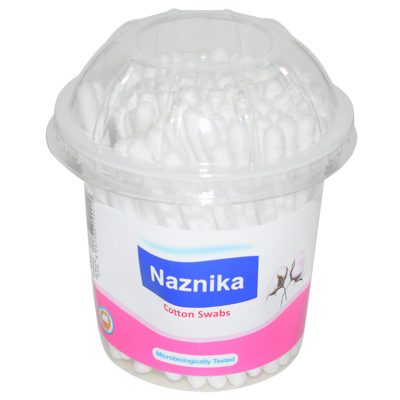 گوش پاک کن نازنیکا مدل Cotton Swabs بسته 100 عددی گوش پاک کن نازنیکا مدل Cotton Swabs بسته 100 عددی