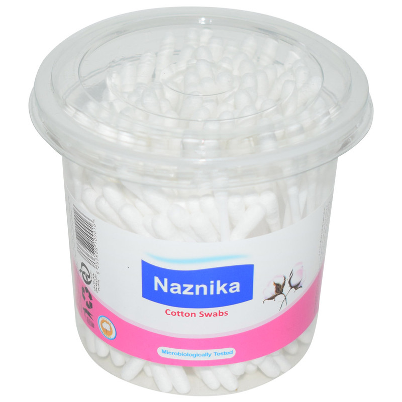 گوش پاک کن نازنیکا مدل Cotton Swabs بسته 200 عددی گوش پاک کن نازنیکا مدل Cotton Swabs بسته 200 عددی