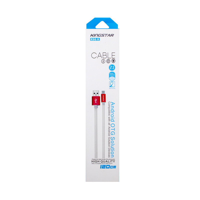 کابل تبدیل USB به microUSB کینگ استار مدل K66 A طول 1.2 متر کابل تبدیل USB به microUSB کینگ استار مدل K66 A طول 1.2 متر