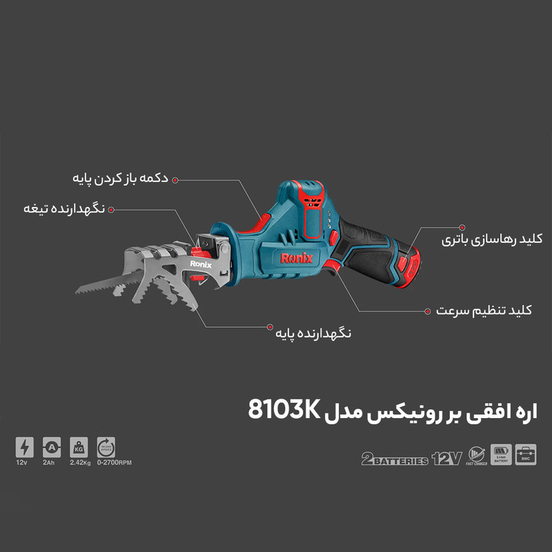 اره افقی بر رونیکس مدل 8103K اره افقی بر رونیکس مدل 8103K