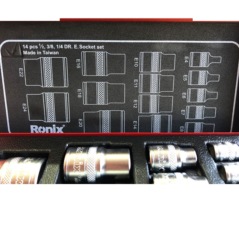 سری آچار بکس  ونیکس مدل RH-2695 مجموعه 14 عددی