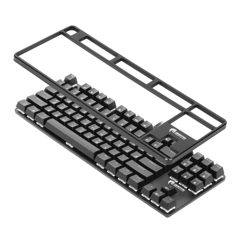 کیبورد گیمینگ گرین مدل GK801-RGB، سوئیچ مکانیکال آبی، Tenkeyless، نورپردازی RGB