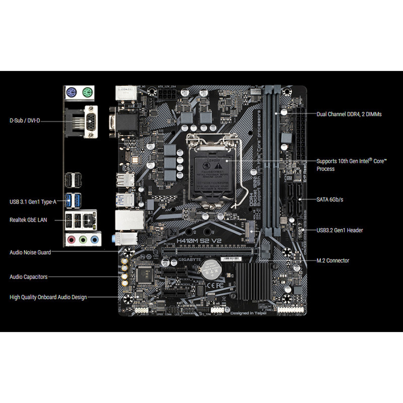 مادربرد گیگابایت مدل H410M S2 V2 rev. 1.7 مادربرد گیگابایت مدل H410M S2 V2 rev. 1.7