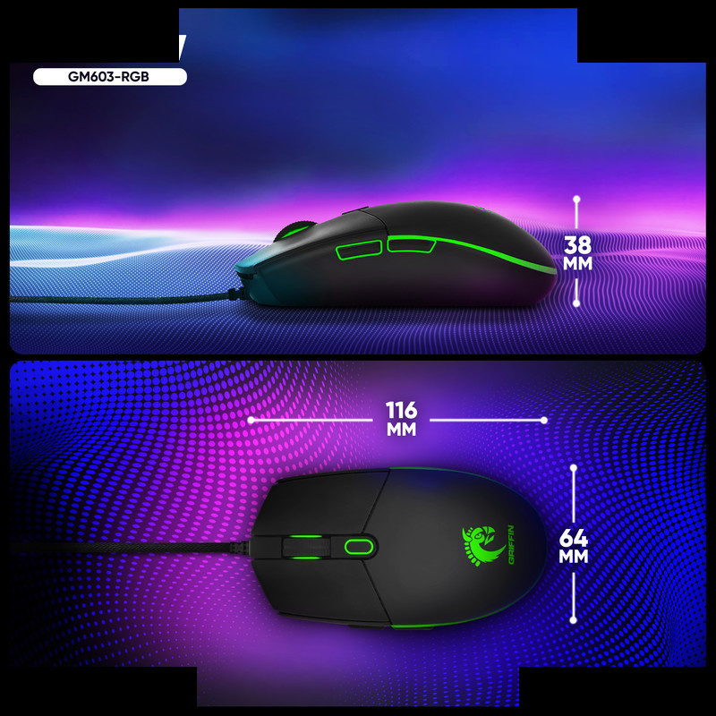 ماوس مخصوص بازی گرین مدل GM603-RGB ماوس مخصوص بازی گرین مدل GM603-RGB