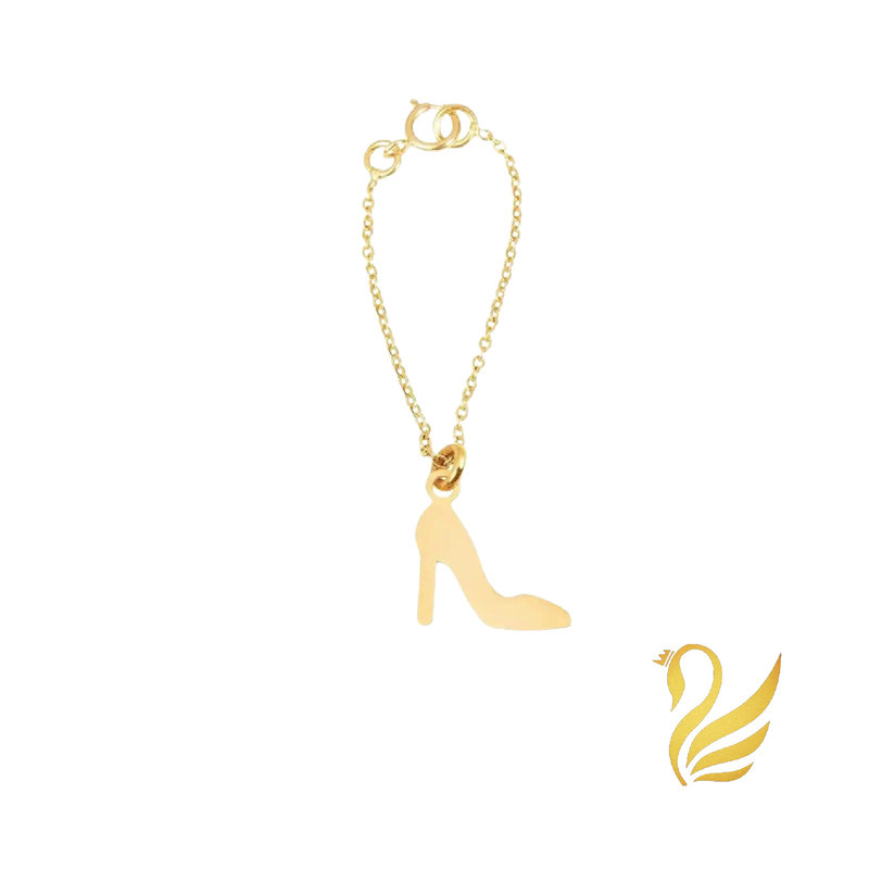 آویز ساعت طلا 18 عیار زنانه گالری قو طلایی مدل  کفش پاشنه بلند