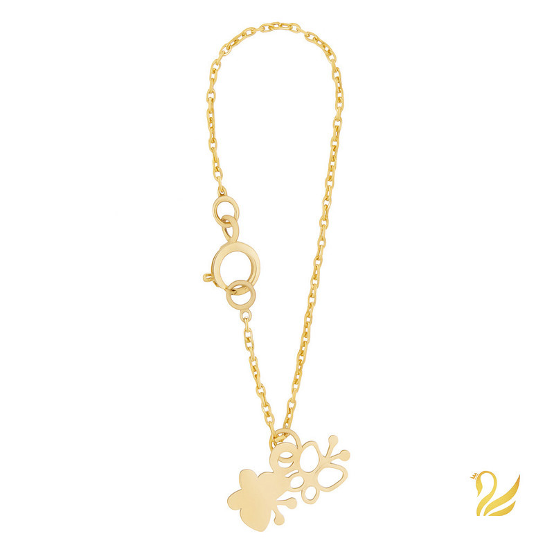 آویز ساعت طلا 18 عیار زنانه گالری قو طلایی مدل پروانه