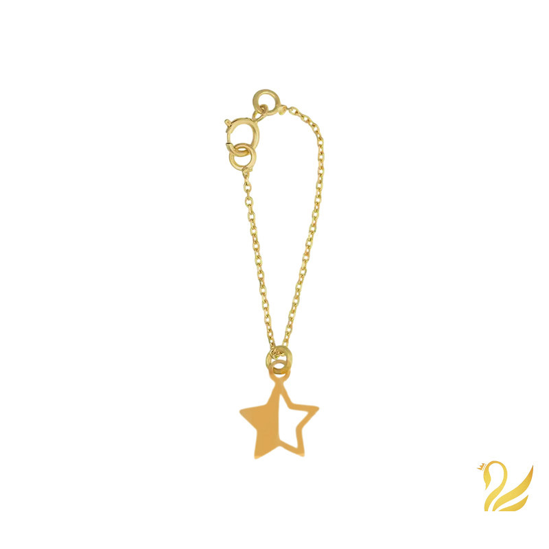 آویز ساعت طلا 18 عیار زنانه گالری قو طلایی مدل ستاره نیمه