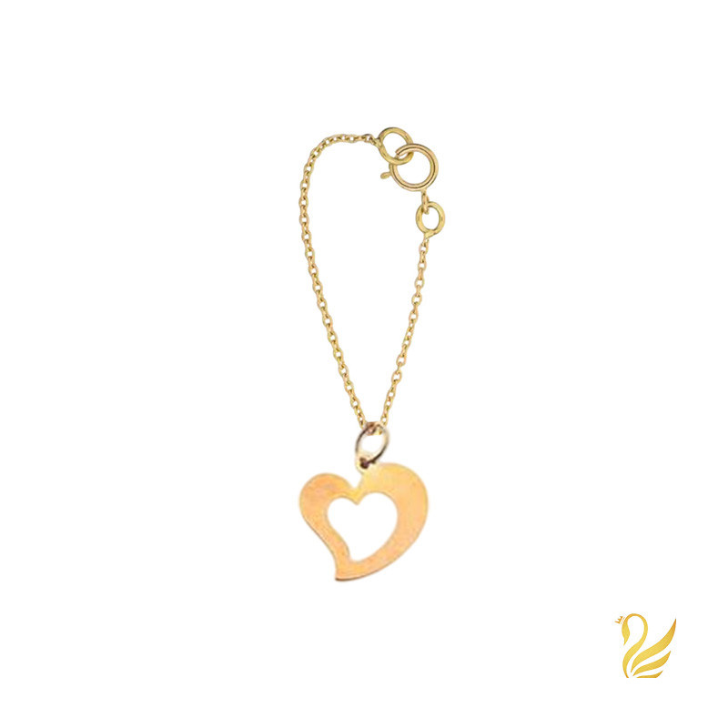 آویز ساعت طلا 18 عیار زنانه گالری قو طلایی مدل  قلب کج تو خالی