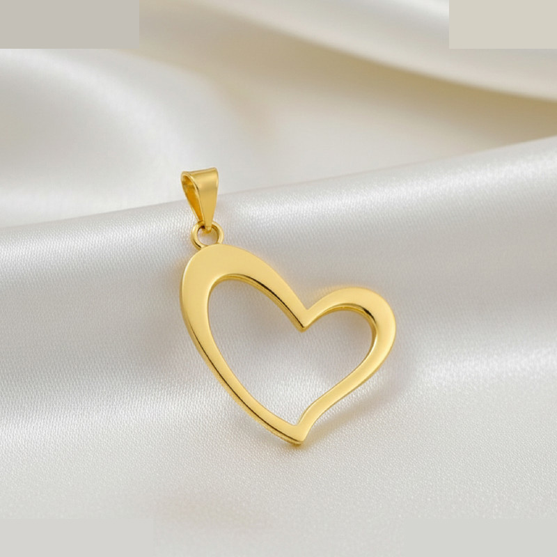 آویز گردنبند طلا 18 عیار زنانه گالری قو طلایی طرح قلب کوچولو