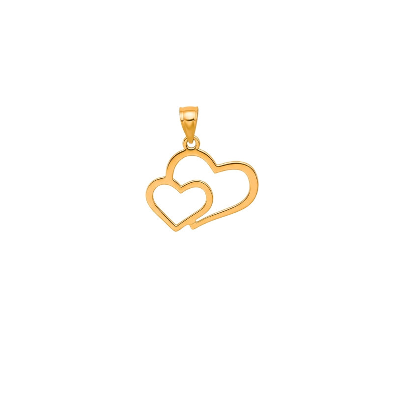 آویز گردنبند طلا 18 عیار زنانه گالری قو طلایی طرح دو قلب آویز گردنبند طلا 18 عیار زنانه گالری قو طلایی طرح دو قلب