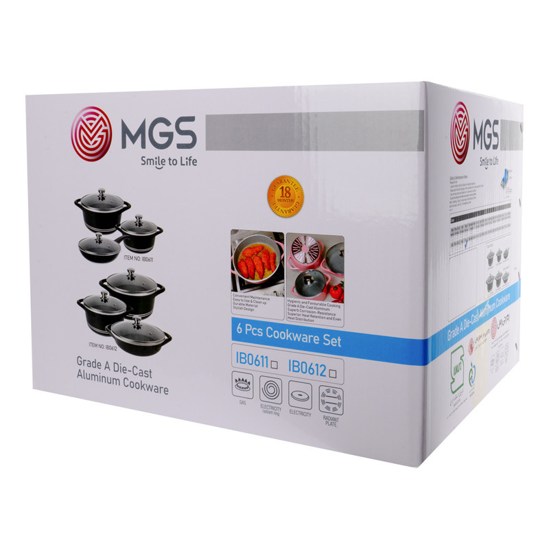 سرویس قابلمه و تابه گرانیت 6 پارچه ام جی اس مدل ایتالیا B