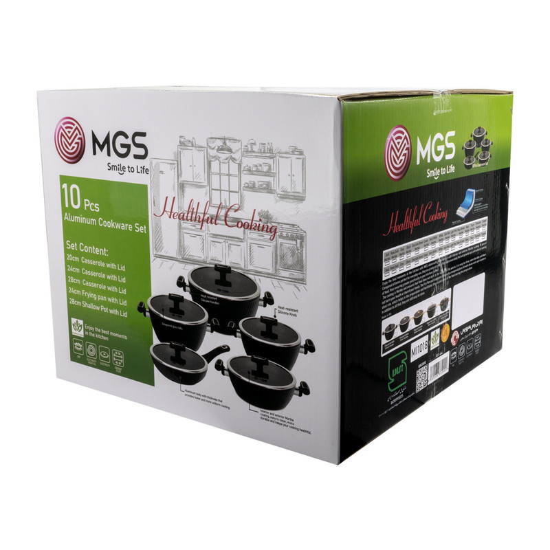 سرویس قابلمه و تابه گرانیت 10 پارچه ام جی اس مدل ایتالیا B سرویس قابلمه و تابه گرانیت 10 پارچه ام جی اس مدل ایتالیا B