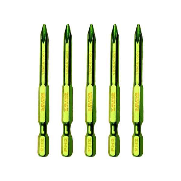 سری پیچ گوشتی چهارسو تام مدل بیت خور کد AJ-PH2*90MM مجموعه 5 عددی