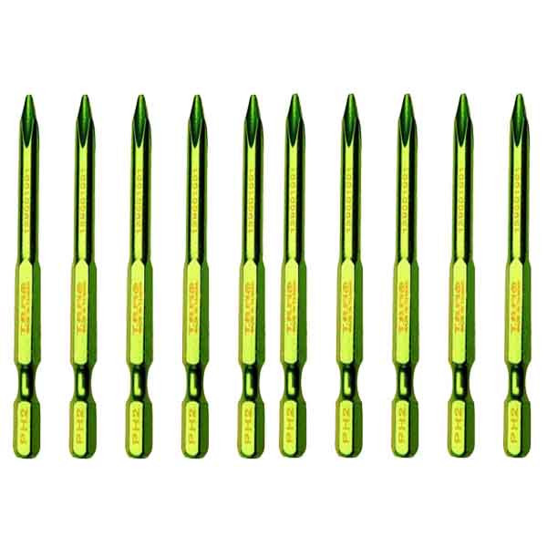 سری پیچ گوشتی چهارسو تام مدل بیت خور کد AJ-PH2*90MM مجموعه 10 عددی