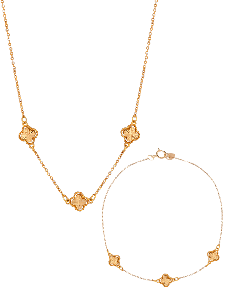 نیم ست طلا 18 عیار اپال گلد مدل ونکلیف 3 گل اکسترا نیم ست طلا 18 عیار اپال گلد مدل ونکلیف 3 گل اکسترا