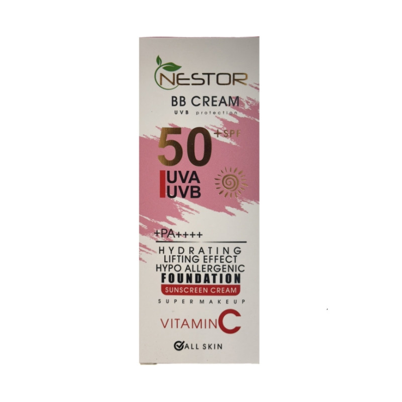 کرم ضد آفتاب رنگی نستور SPF 50 شماره 4 مدل ویتامین c حجم 50 میلیلیتر کرم ضد آفتاب رنگی نستور SPF 50 شماره 4 مدل ویتامین c حجم 50 میلیلیتر