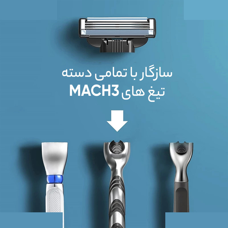 تیغ یدک ژیلت مدل Mach 3 Turbo بسته 4 عددی تیغ یدک ژیلت مدل Mach 3 Turbo بسته 4 عددی