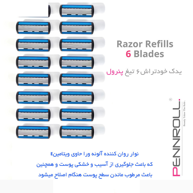 تیغ یدک پنرول مدل PRCL - Razor Refills 6 X3 بسته 3 عددی تیغ یدک پنرول مدل PRCL - Razor Refills 6 X3 بسته 3 عددی