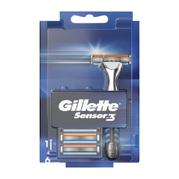 خود تراش ژیلت مدل SENSOR3 به همراه تیغ یدک بسته 6 عددی خود تراش ژیلت مدل SENSOR3 به همراه تیغ یدک بسته 6 عددی