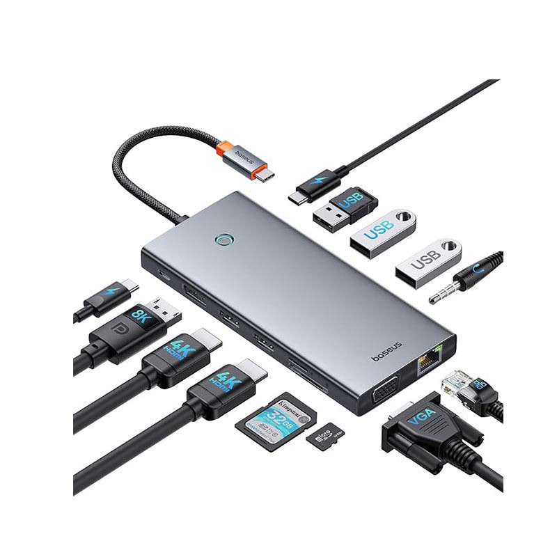 هاب 13 پورت USB-C باسئوس مدل BS-OH119