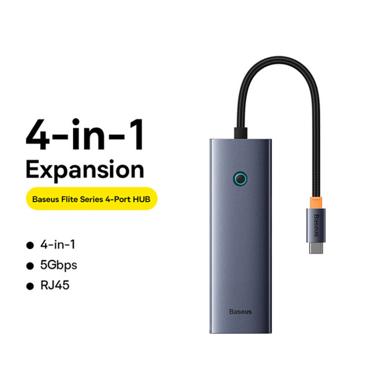 هاب 4 پورت USB-C بیسوس مدل B0005280A813 هاب 4 پورت USB-C بیسوس مدل B0005280A813