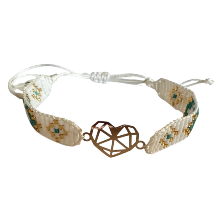 دستبند طلا 18 عیار میوکی با پلاک طلا طرح قلب مدل BSG20