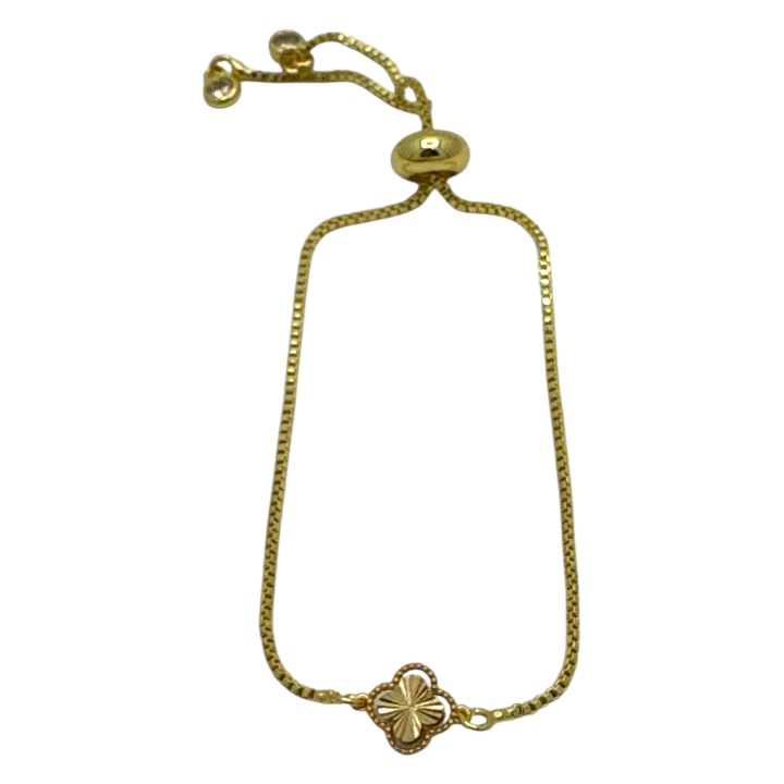 دستبند طلا 18 عیار با پلاک طلا طرح ونکلیف سایز متوسط مدل BSG61