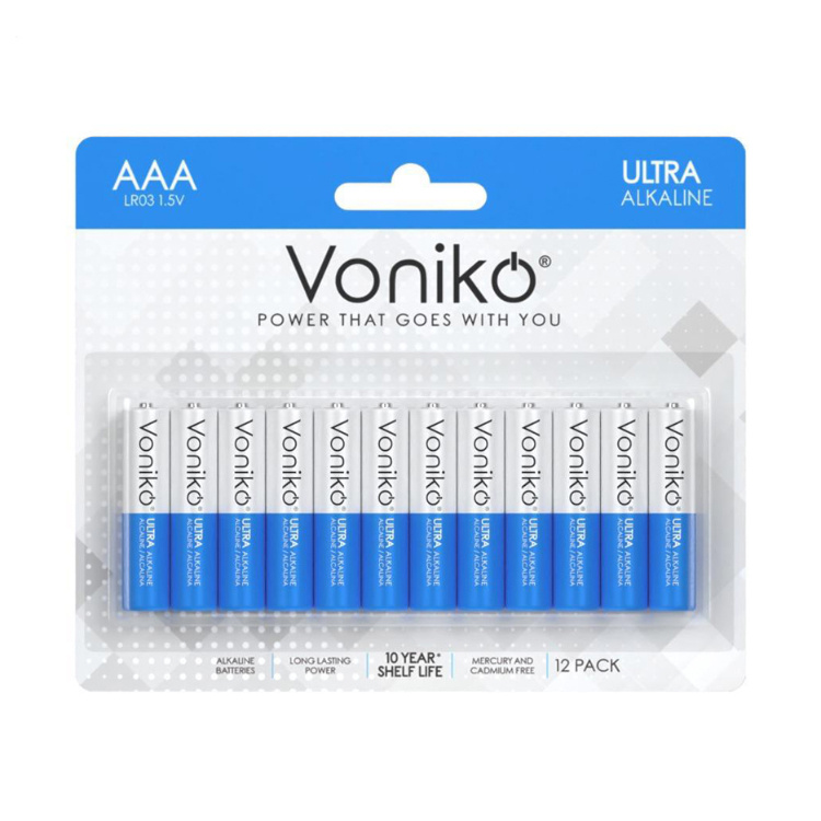 باتری نیم قلمی ونیکو مدل LR03 بسته 12 عددی
