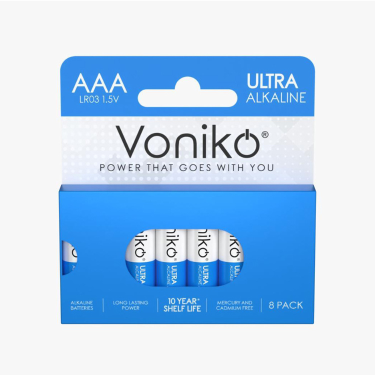 باتری نیم قلمی ونیکو مدل LR03 PAPERBOX بسته 8 عددی