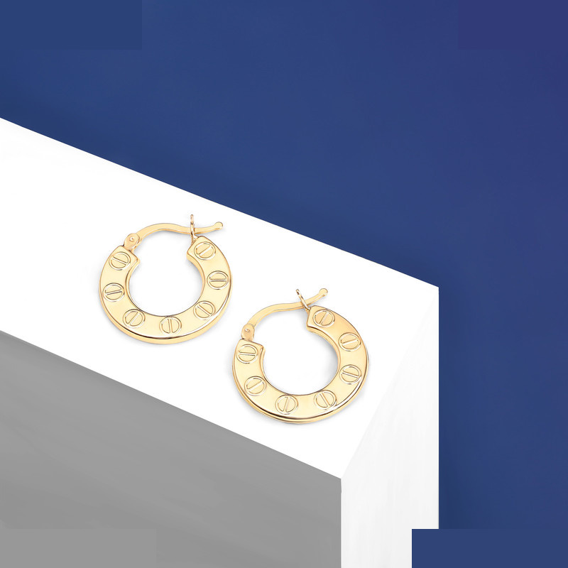 گوشواره کلیپسی طلا 18 عیار زنانه با طرح کارتیه لاو ماوی گالری مدل لاو تخت