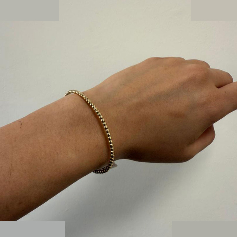 دستبند النگویی طلا 18 عیار زنانه ماوی گالری مدل تمام گوی پیوسته دستبند النگویی طلا 18 عیار زنانه ماوی گالری مدل تمام گوی پیوسته