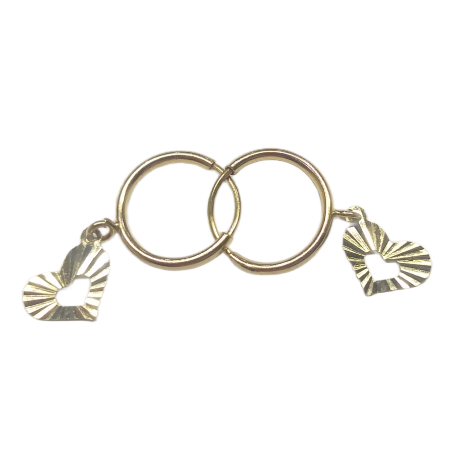 گوشواره طلا 18 عیار زنانه لاوندر طرح آویز دار قلب کد 359