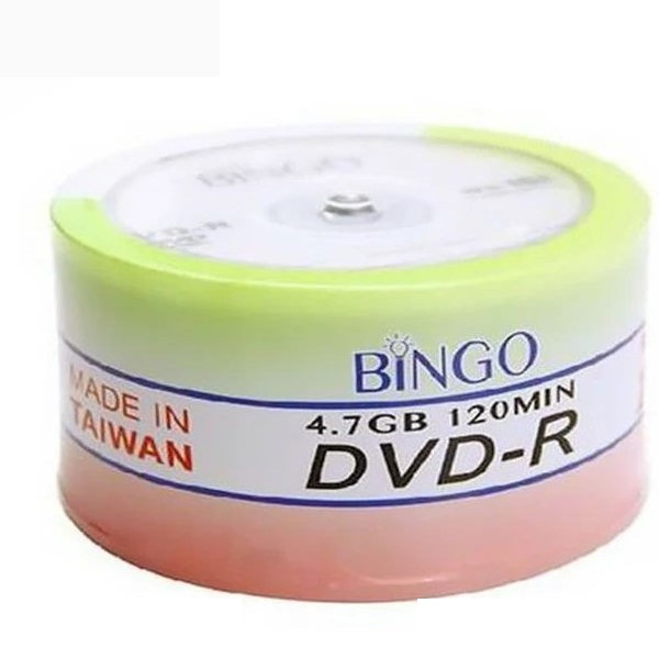 دی وی دی خام بینگو کد 4.7 G بسته 50 عددی