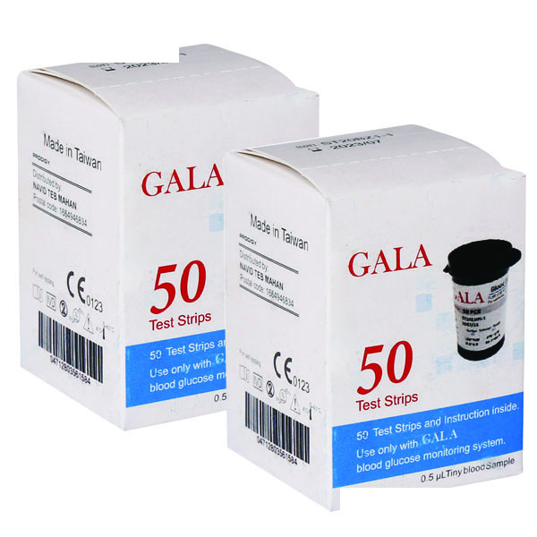 نوار تست قند خون گالا مدل OK-2AJ دو بسته 50 عددی نوار تست قند خون گالا مدل OK-2AJ دو بسته 50 عددی