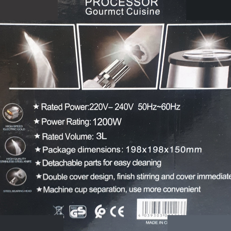 خردکن 3 لیتری مدل کوکینگ فود 3L-1200 خردکن 3 لیتری مدل کوکینگ فود 3L-1200