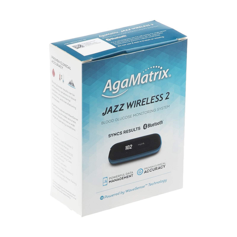 دستگاه تست قندخون آگاماتریکس مدل Jazz Wireless 2 به همراه نوار تست قندخون بستهی 3 عددی و سوزن لانست بستهی 2 عددی