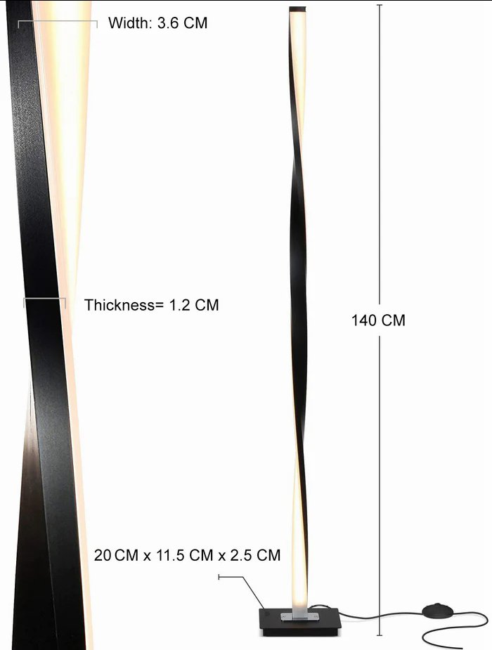 آباژور ایستاده طرح مارپیچی کد 00687
